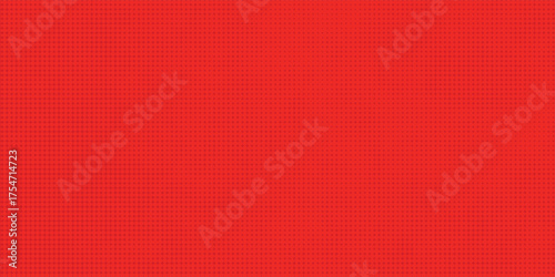 Abstract dots halftone red color pattern gradient texture with technology digital background. Pop art comics style.