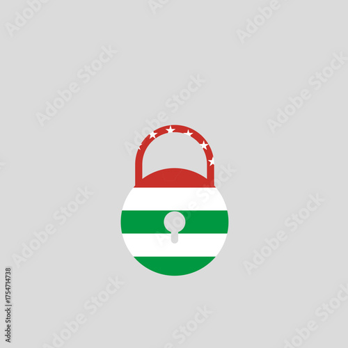 Round Bag with Lock and Abkhazia Flag Artwork