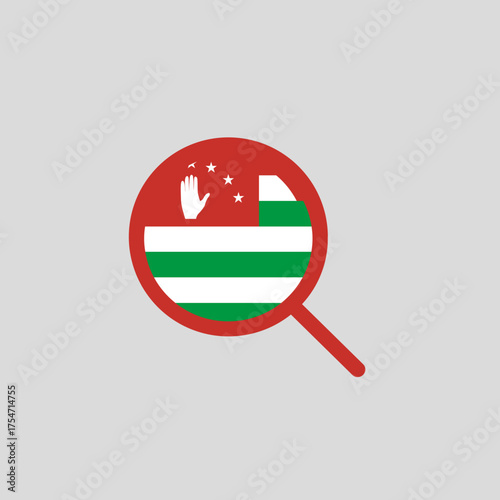 Search Shape Icon Designed with Abkhazia Flag