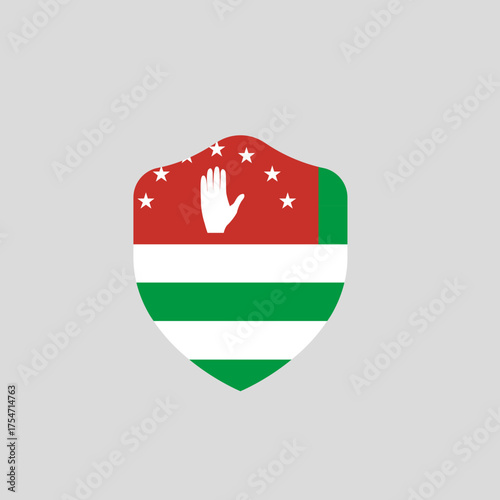 Shield Emblem Design Featuring Abkhazia Flag