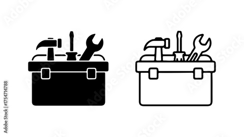 Toolbox with tools with transparent background