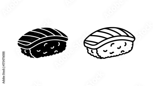 Sushi rolls outline with transparent background