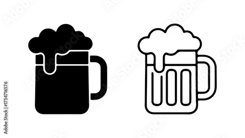 Beer mug icon with transparent background