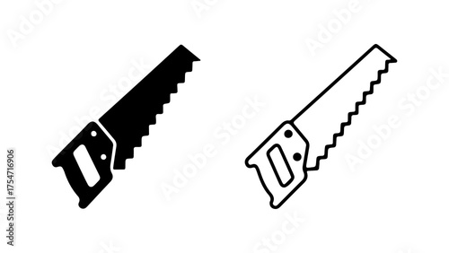 Hand saw icon with transparent background