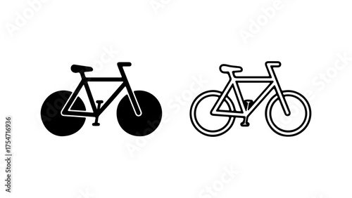 Bicycle icon set with transparent background