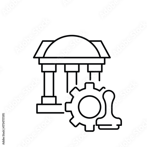 State rules. Vector linear icon isolated on white background.