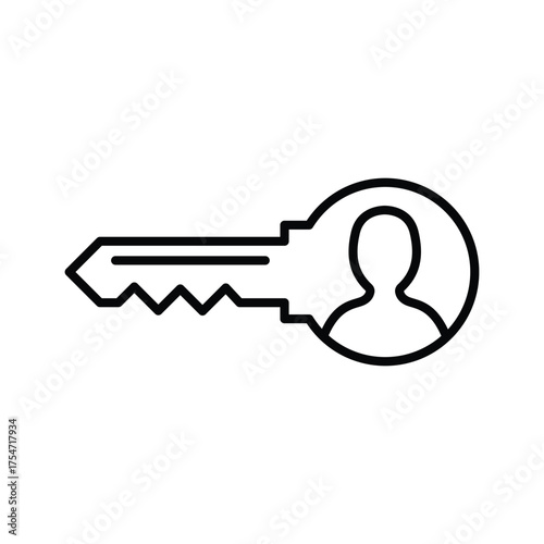 Key Person Icon Outline Style. Vector Illustration For Graphic Design