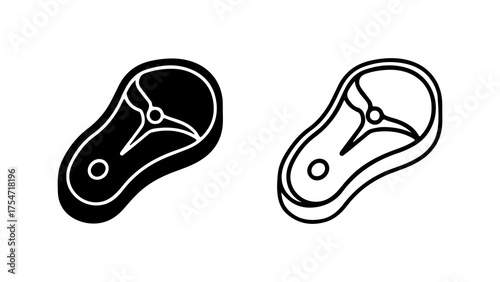 Flip flops outline and solid with transparent background