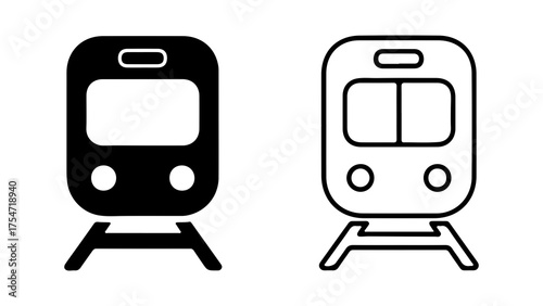 Subway train icons with transparent background
