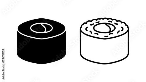 Sushi rolls with transparent background