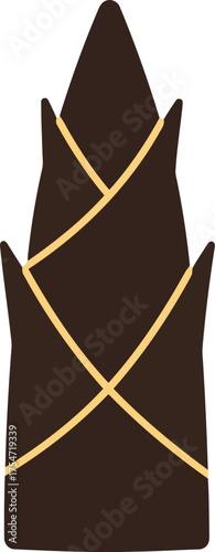 Fresh bamboo shoot illustration healthy asian food ingredient vector