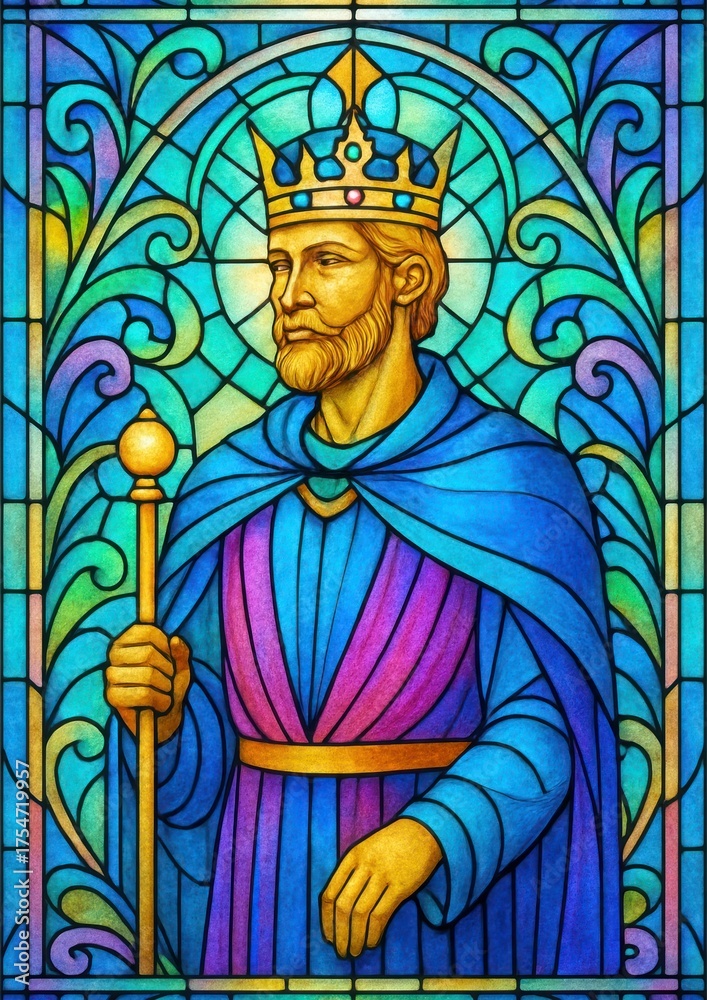 Fototapeta premium Regal stained glass art.