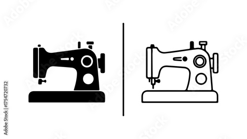 Sewing machine icon with transparent background