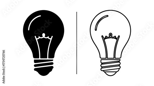 Light bulb icon with transparent background