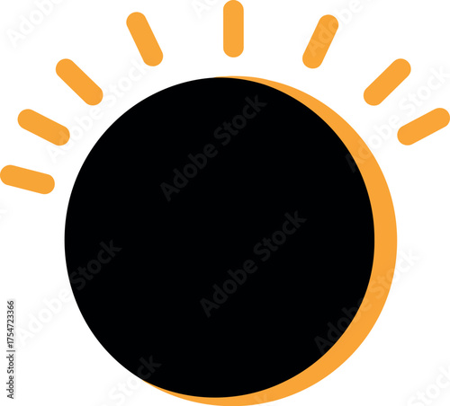 Vibrant solar eclipse symbol cosmic event celestial phenomenon vector