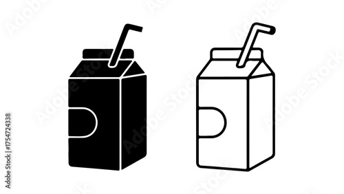 Juice box icons with transparent background