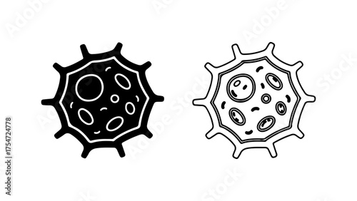 Microorganism cell structure with transparent background