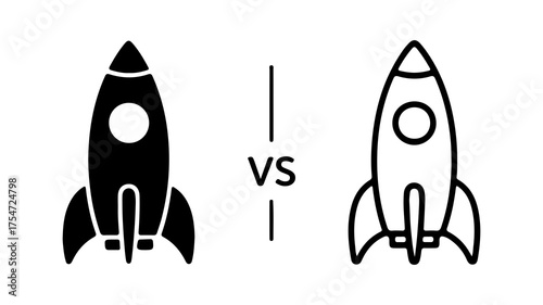 Rocket comparison with transparent background