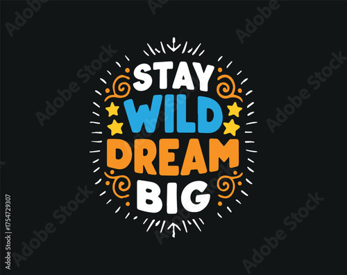 Typographic t-shirt design with some variants of motivational quotes