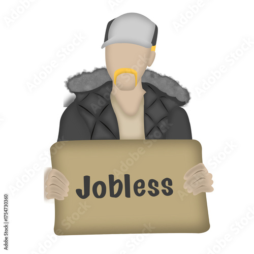 Illustrations of the unemployed in daily life