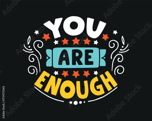 Typographic t-shirt design with some variants of motivational quotes