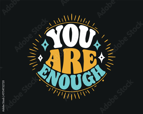 Typographic t-shirt design with some variants of motivational quotes