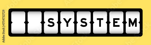 Black color in word system on slot banner with yellow color background