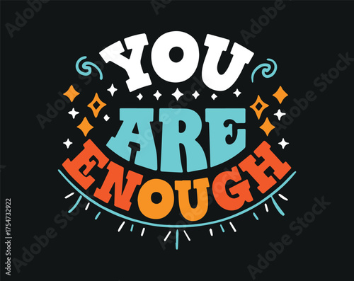 Typographic t-shirt design with some variants of motivational quotes