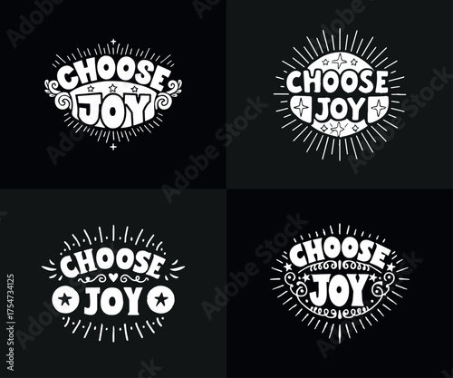 Typographic t-shirt design with some variants of motivational quotes