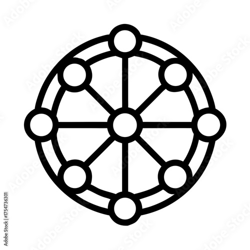 Vector grid forming digital connections with circular symmetry
