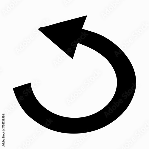 Black curved arrow icon indicating rotation or refresh