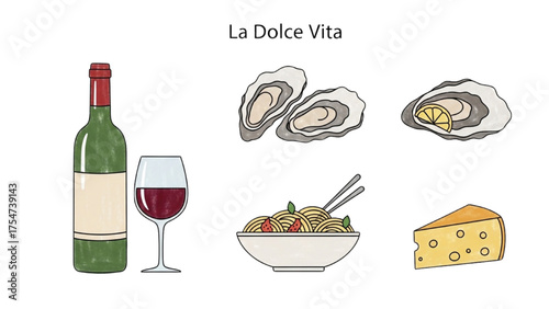 La Dolce Vita A Celebration of Italian Delights with Wine, Oysters, Pasta, and Cheese