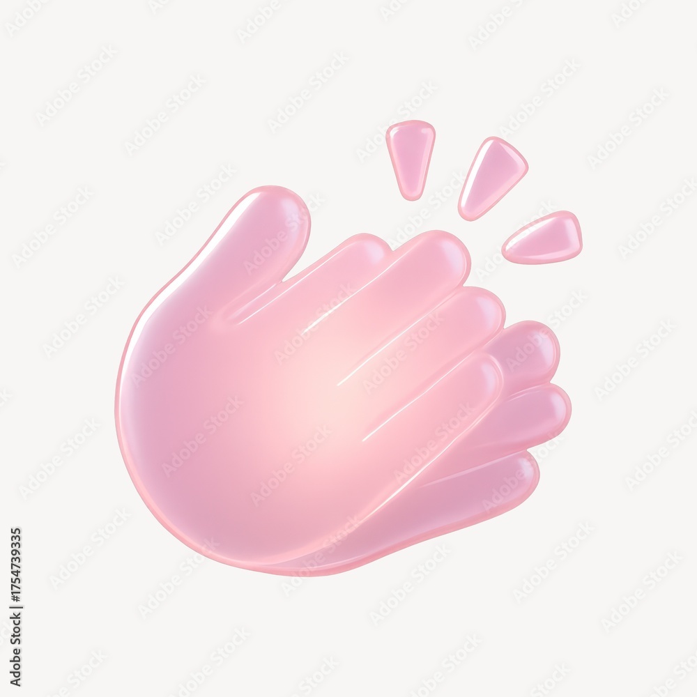 Obraz premium 3D pink clapping hands illustration
