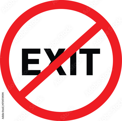 Free Download No exit sign vector illustration scalable eps icon prohibition symbol - GFXLoad