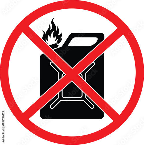 No open flames flammable liquids warning sign vector illustration scalable eps icon