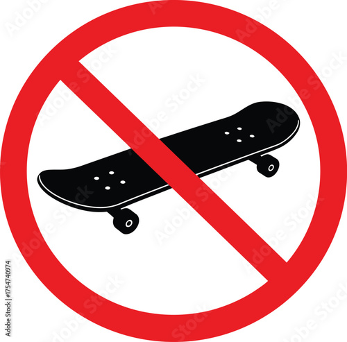 Prohibition sign no skateboarding vector illustration scalable eps icon