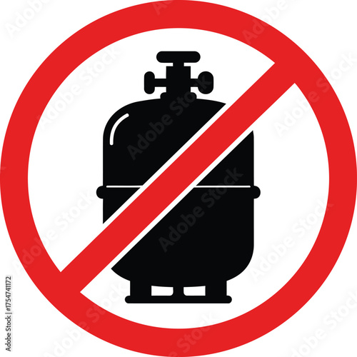 No propane gas cylinder prohibition sign vector eps illustration scalable icon warning
