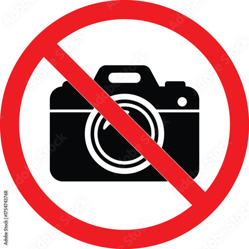 No photography symbol vector icon prohibition sign eps scalable illustration graphic