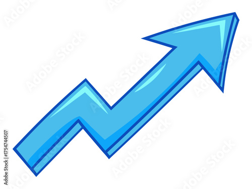 Upward trending blue arrow symbolizing growth and progress Free Download Upward trending blue arrow symbolizing growth and progress - GFXLoad