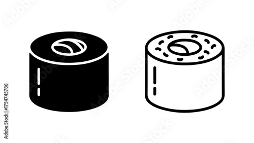 Sushi rolls with sesame seeds with transparent background