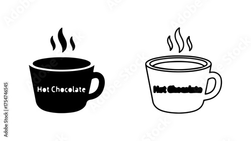 Hot chocolate cups with transparent background