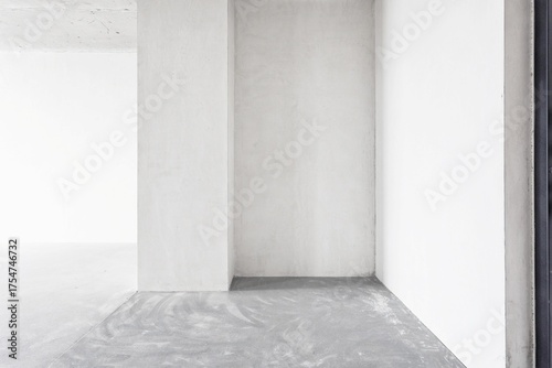 nterior of the apartment without decoration in gray colors