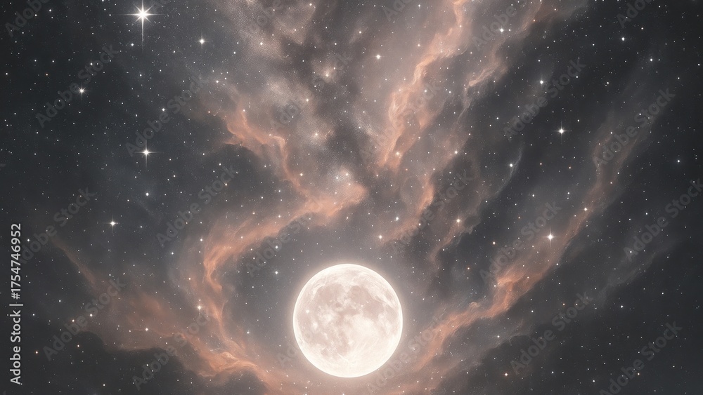 Obraz premium Celestial moonlight cosmic beauty