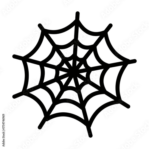 Spooky Halloween cobweb graphic line art.