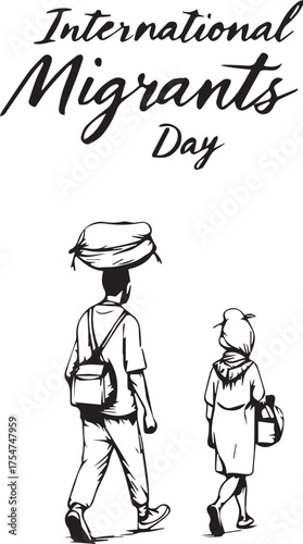 International Migrants Day vector illustration symbolizing migration, journey, and global awareness