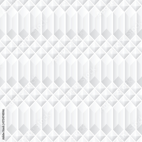 white diamond geometric seamless pattern, black and white vector illustration