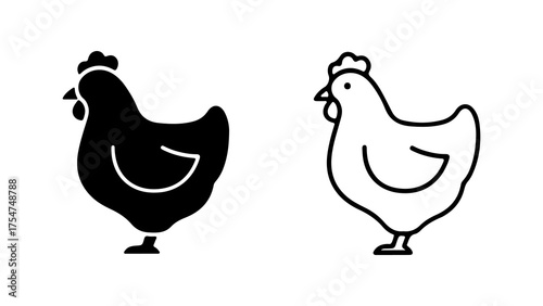 Chicken icon set with transparent background