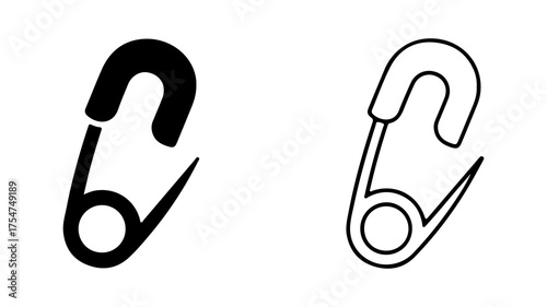 Safety pin icon with transparent background