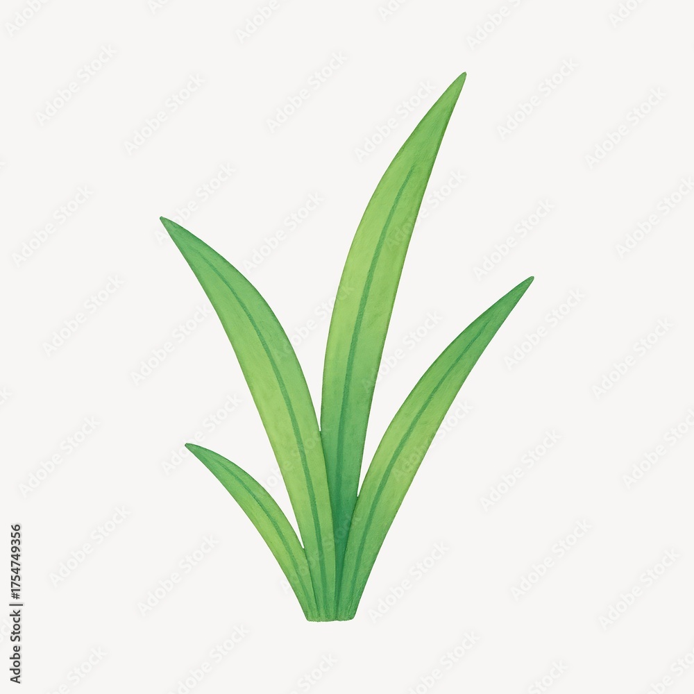 Fototapeta premium Simple green plant illustration.