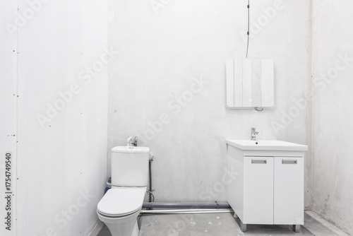 nterior of the apartment without decoration in gray colors